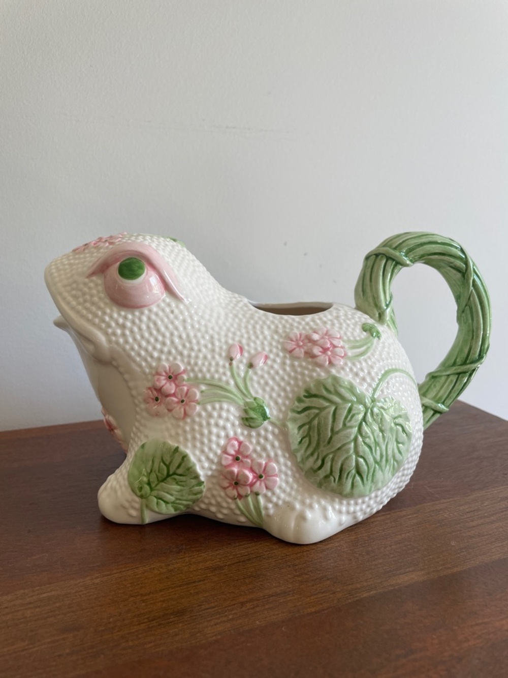 Hand-Painted Fitz and Floyd 1986 Vintage Frog Pitcher